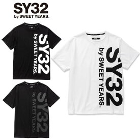 SY32 by SWEETYEARS エスワイサーティスウィートイヤーズ バーチカル ロゴ Tシャツ プリント トップス 半袖 Tシャツ シンプル おしゃれ スポーツ 人気 ロゴ サッカー 13074J プレゼント ギフト 父の日
