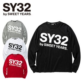 【30％OFF】SY32 by SWEETYEARS ビッグロゴ 長袖 tシャツ [Lot/TNS1784J] メンズ ロンT プリントT ブランド シンプル ブラック ホワイト グレー レッド スポーティ エスワイサーティスウィートイヤーズ プレゼント ギフト