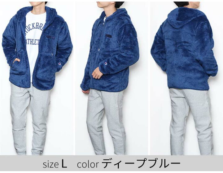 楽天市場】もこもこ ボアブルゾン Champion FLEECE ZIP HOODED JACKET 