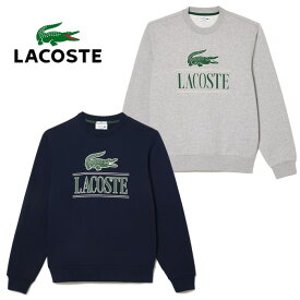 【30％OFF】LACOSTE ラコステ 3Dプリント スウェット トップス クルーネック スウェット トレーナー メンズ ブランド 長袖 ワニロゴ パイル ネイビー グレー 綿 コットン パイル 男性 SH1228-99 プレゼント ギフト