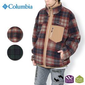 【20％OFF】 Columbia コロンビア シカゴアべニューパターンドフリースジャケット メンズ アウター PM0624 防風 防寒 保温 ボア アウトドア ブランド ストレッチ性 冬 スタンド襟 リバーシブル チェック 赤 緑 黒 プレゼント ギフト