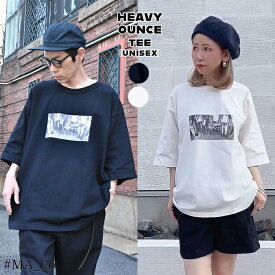 【10倍】#MA_Lo マーロ ユニセックス フォトプリント5分袖 オーバーT MA25112 Tシャツ メンズ tシャツ ビッグシルエット 半袖 プリント おしゃれ ビッグtシャツ 綿100％ コットン おうちコーデ プリントt