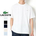 ラコステ Tシャツ メンズ 半袖 TH5582 クルーネック ロゴ 綿 無地 上品 カジュアル 白 黒 紺 ベージュ LACOSTE ベーシック ブランド 丸首 春 夏 人気 ゴルフ おしゃれ 大人 ヘビーオンス ワンポイント シンプル 父の日 紳士 プレゼント ギフト 薄手