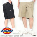 Dickies ディッキーズ 42283 マルチポケット ルーズ ワーク ショートパンツ Work Pants セルフォンポケット [Lot/WD42283] 短パン ワイド アメカジ 定番 太め チノパンツ チノパン メンズ トレンド ライブ フェス 頑丈 タフ プレゼント 父の日