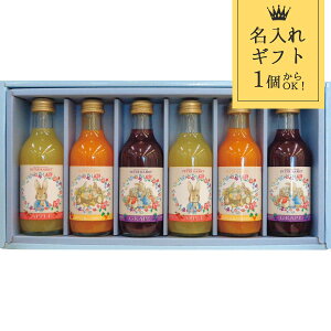 名入れ ギフト ピーターラビットTMジュース (6本) 〈PTO6〉 食品 フルーツジュース りんご ぶどう 菓子折り 出産内祝い 節句内祝い 出産お祝い お返し 内祝い