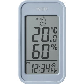 デジタル温湿度計 ブルーグレー 〈TT589BL〉 〔A5〕 壁掛け温湿度計