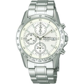 セイコー クロノグラフ メンズ腕時計 ホワイト 〈SBTQ039〉 〔豆6〕 紳士腕時計