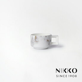 NIKKO(ニッコー) MARBLE GREY(マーブルグレー) エスプレッソカップ (90cc) 〈11402-2100〉 食器 カップ アミューズカップ コーヒー エスプレッソ 紅茶 大理石 おしゃれ 金 ゴールド 灰色 グレー 白 ホワイト 食洗機可