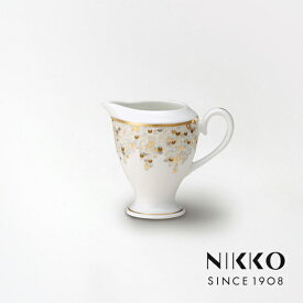 NIKKO(ニッコー) SPANGLES(スパングルス) クリーマー (120cc) 〈12471-6390〉 陶器 クリーム ドレッシングサーバー キッチン用品 おしゃれ 調味料入れ プロ仕様 スパンコール 金 ゴールド 白 ホワイト 食洗機可