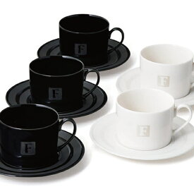 5客コーヒーセット Black & White 〈FA80-2〉 FAUCHON フォション 食器 碗皿セット