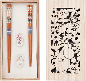 【当日出荷】 木箱入ペア箸セット MOOMIN ムーミン ハーバリウム 〈MM2100-842H〉 山加商店 カトラリー ムーミン グッズ 大人 箸 箸置き 北欧