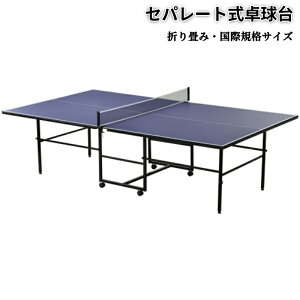 卓球台 国際規格サイズ セパレート式 移動キャスター付 専用ネット付 ラケット付 ピンポン球付 折りたたみ 自主練習
