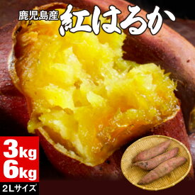 さつまいも 紅はるか 鹿児島 産地 直送 生芋 2L 3kg/6kg べにはるか 送料無料 美味しい さつま芋 生 サツマイモ 土付き 芋 生いも ギフト お取り寄せ 甘い 蜜芋 焼き芋 に
