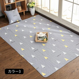 遊びプレイマット 洗える オールシーズン ラグ ソファーカバー キルティング 綿 北欧 ラグマット 滑り止め付 マット ラグカーペット子供部屋 夏 冬 カーペット ウォッシャブル レジャマット ベビーサークル デコボコ軽減 保護 安全 シート