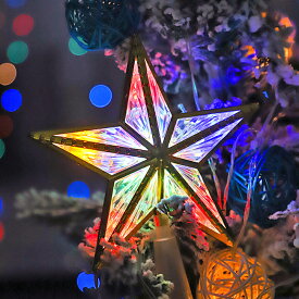 ツリートップ 星 クリスマスツリー トップスター クリスマスツリー装飾 デコレーション ライト LEDイルミネーション 電池式 led電球 インテリア 飾り パーティー おしゃれ 人気 プレゼント クリスマスオーナメント ツリートップスター 星型 幸運星