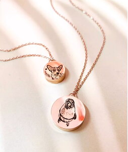 【オーダーメイド】ネックレス 名入れ 写真入れ ペットの刻印写真 ペット 写真刻印 遺毛ケース チェーンブレスレット アクセサリー ひげケース 犬 猫 愛犬 愛猫 手元供養 メモリアル 思い出