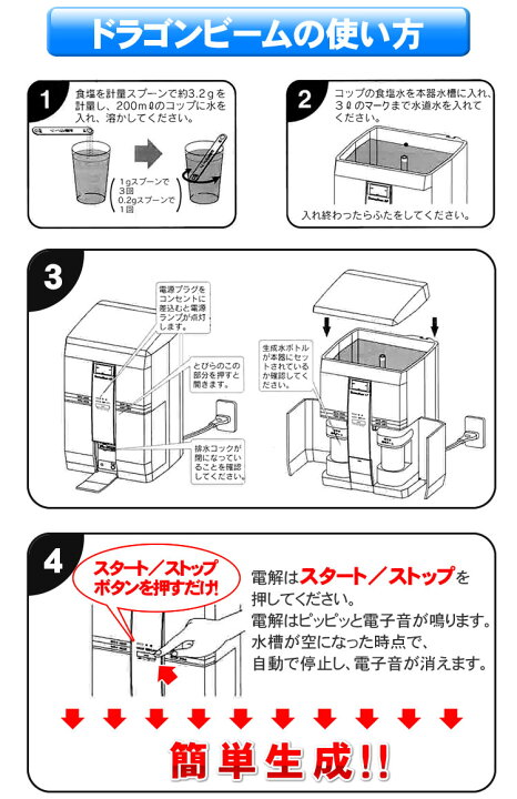 楽天市場】【訳あり特価】 ドラゴンビーム DragonBeam 強酸性水生成器 