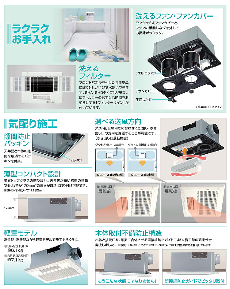 【楽天市場】高須産業 浴室換気乾燥暖房機 BF-533SHD(3室換気 