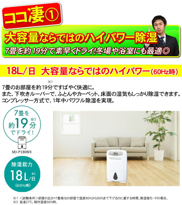 楽天市場】【MJ-P180WX-W】 三菱電機 衣類乾燥除湿機 サラリプロ  