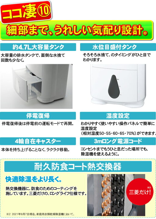 楽天市場】【MJ-P180WX-W】 三菱電機 衣類乾燥除湿機 サラリプロ  