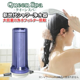 お風呂用浄水器 Queen Spa（クイーンスパ）お風呂で塩素カット　大容量フィルター約40000L対応　乾燥肌・敏感肌などデリケートなお肌やの方にオススメ　お風呂で塩素除去、脱塩素　髪のダメージやパサつきの方におすすめ