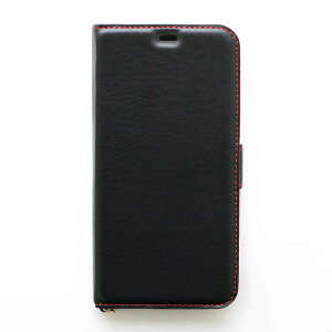 �y 13���܂Ō��ϊ����œ������� �z �G�A�[�W�F�C iPhone XS Max�p �C�^���A�����U�[�{�v�蒠�^�P�[�X�i�u���b�N/���b�h�X�e�b�`�jair-J AC-P18L-LBT BKR �������� ���[
