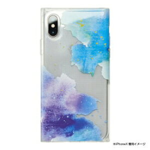 �y 13���܂Ō��ϊ����œ������� �z CCC�t�����e�B�A UNI-CSIP18S-5HYSWC Louna Collections watercolor night blue �kiPhone XS/X�p�l �������� ���[