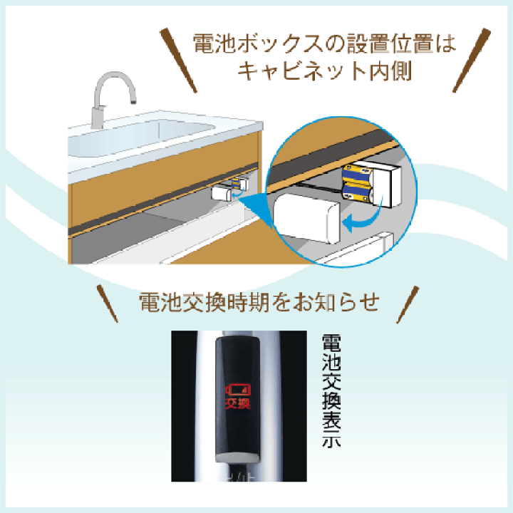 楽天市場】キッチン用タッチレス水栓 ナビッシュ(乾電池式・浄水機能