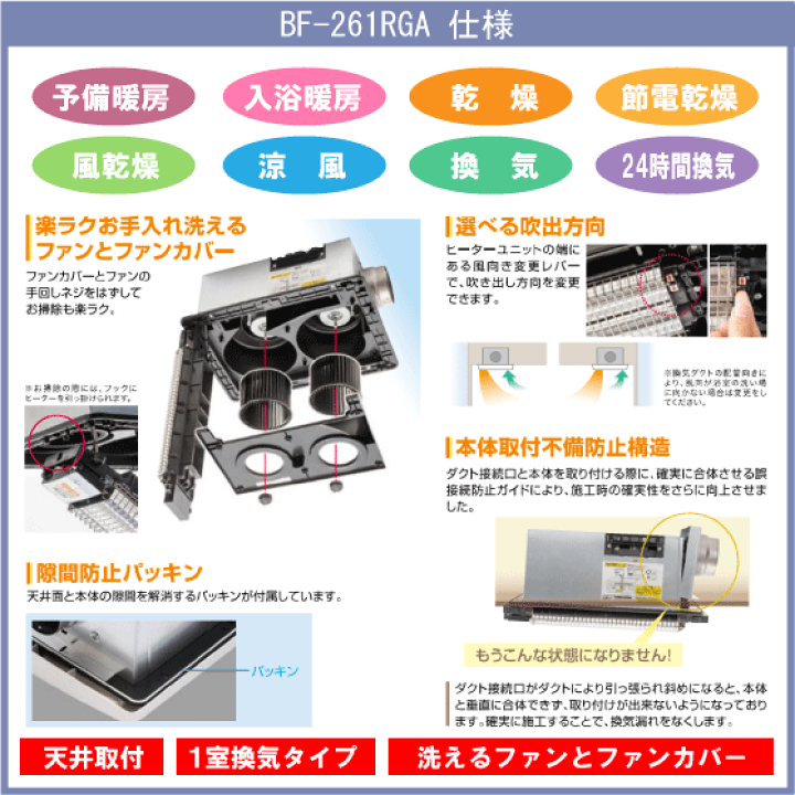 楽天市場】浴室換気乾燥暖房機 BF-261RGA 高須産業 タカス : 住 楽天市場】浴室換気乾燥暖房機 BF-261RGA 高須産業 タカス : 住