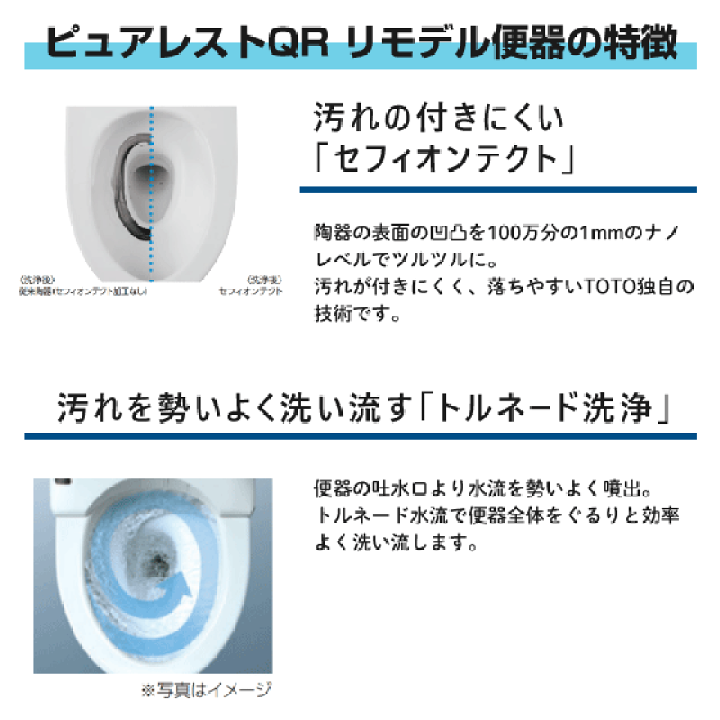 楽天市場】便器 ピュアレストQR リモデルタイプ(手洗付) スローダウン