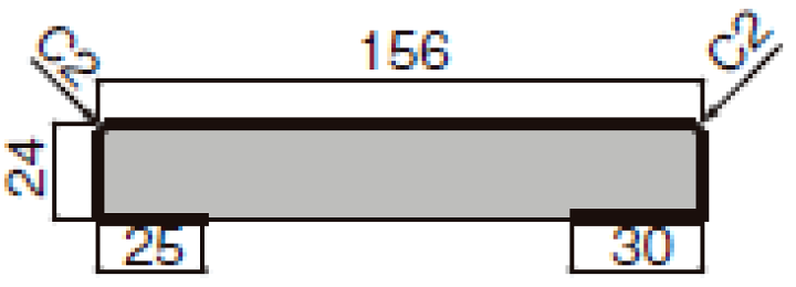楽天市場】無目枠 ノンケーシングタイプ タテ部材 見込156 定尺4000mm