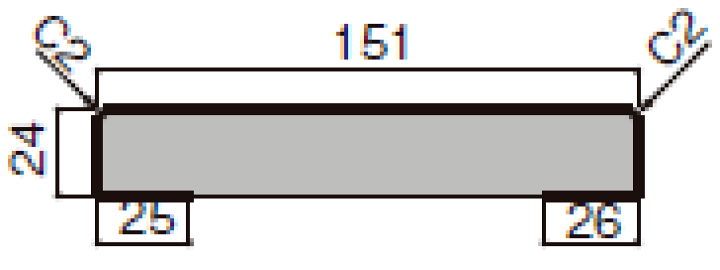 楽天市場】無目枠 ノンケーシングタイプ ヨコ部材 見込151 定尺4000mm