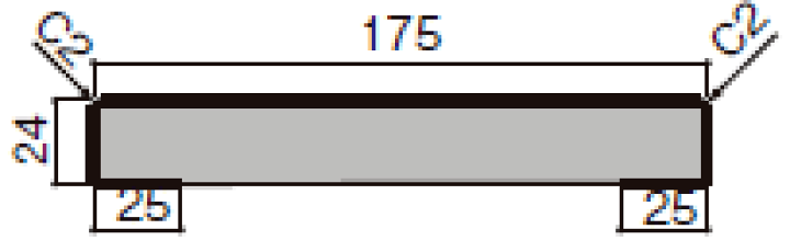 楽天市場】無目枠 ノンケーシングタイプ ヨコ部材 見込175 定尺4000mm