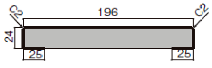 楽天市場】無目枠 ノンケーシングタイプ ヨコ部材 見込196 定尺4000mm