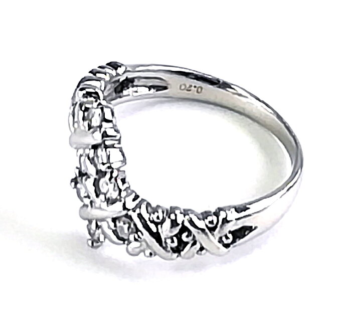 楽天市場】【中古】Pt900 プラチナ 8Pダイヤモンド0.2ct リング 10号 