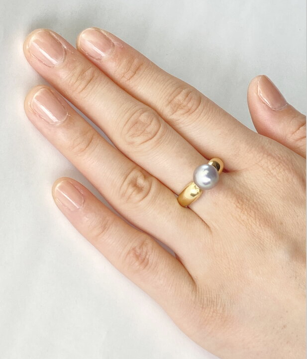 楽天市場】【中古】K18 ゴールド グレーパール リング 14号 5.1g 中古 