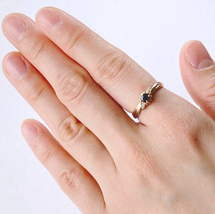 楽天市場】【中古】K18 Pt900 サファイア ダイヤモンド0.02ct リング 