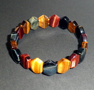 【無料ラッピング  敬老の日 お誕生日 内祝い ギフト  お返し】三色トラメ六角 バングル【天然石】【水晶,数珠】【浄化浄化石】