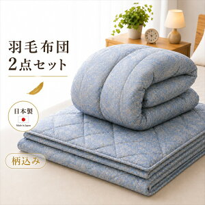 寝具 【★お買い物マラソン限定クーポン配布中★】西川 布団セット 羽毛布団 2点セット 4層 シングル 柄込み 掛け布団