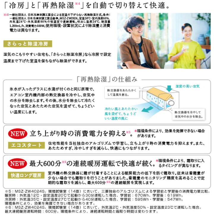 楽天市場】[MSZ-ZW5624S-W] Zシリーズ 霧ヶ峰 三菱 ルームエアコン 