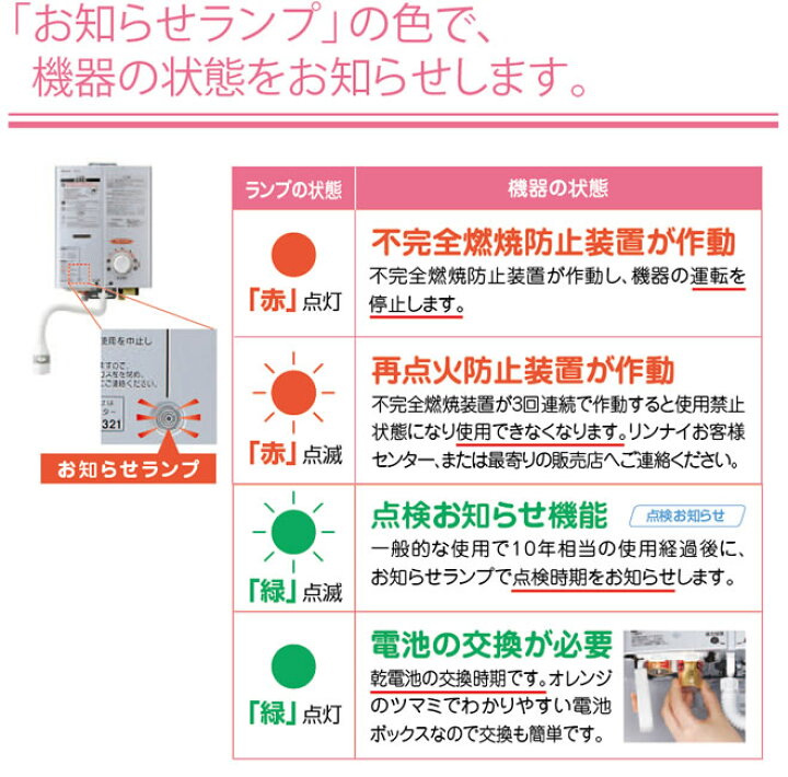 楽天市場】【送料無料】[RUS-V51XT-WH-LPG] 瞬間湯沸かし器 【プロパン 