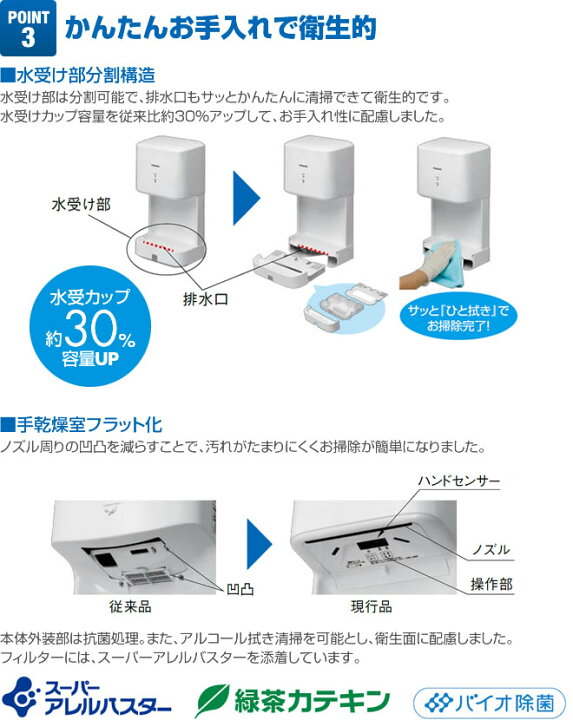 楽天市場】【在庫あり！】[FJ-T09F3-W]ハンドドライヤー ジェット 