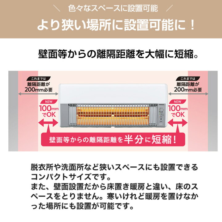 楽天市場】[CHK-C12B(W)] ウォールヒート コロナ 洗面所暖房機 壁掛型 
