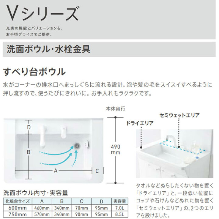 楽天市場】【在庫あり！】[LDPB075BAGEN2A] Vシリーズ TOTO 洗面化粧台 