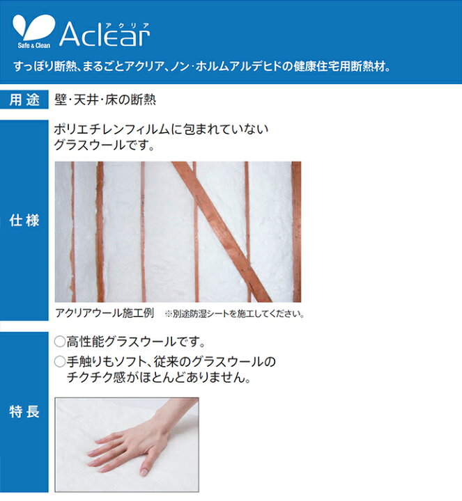 楽天市場】旭ファイバーグラス アクリアウール 密度16K 89ミリ厚 425幅 