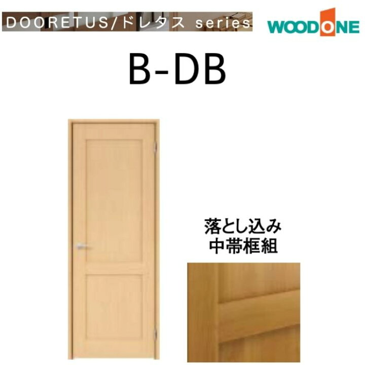 楽天市場】WOODONE 室内ドア B-DB シングルドア パネルタイプ 開き戸 