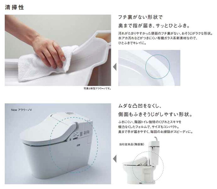 楽天市場】全自動おそうじトイレ アラウーノV XCH301RWST 手洗いあり 
