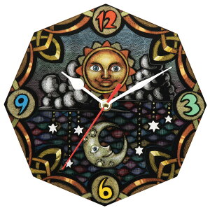 アーテック ArTeC 八角アートガラス時計 【品番:13239】