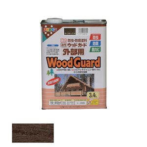 アサヒペン 油性 ウッドガード外部用 3.4L 08 ダークオーク 【品番:4970925530301】