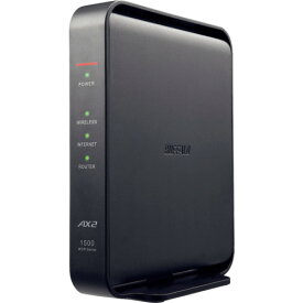 バッファロー（BUFFALO）　Wi−Fiルーター　無線LAN親機11ax／ac／n／a／g／b　1201＋300Mbpsブラック55×159×130　【品番：WSR-1500AX2L】